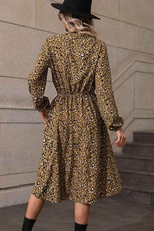 Sassy Traveler Long Sleeve A Line Midi Dress - MXSTUDIO.COM