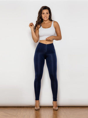 Sassy Zip Detail High Waist Leggings - MXSTUDIO.COM