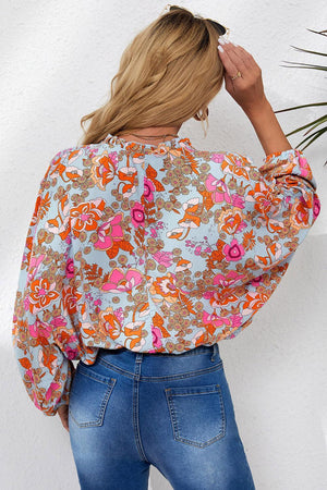 Satisfied Life Floral Long Dolman Sleeve Top - MXSTUDIO.COM