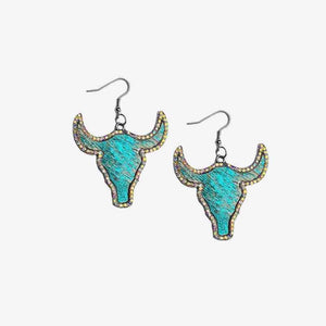 Satisfying Choice Rhinestone Accent Bull Earrings-MXSTUDIO.COM