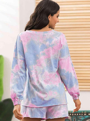 Satisfying Top And Shorts Tie Dye Lounge Set - MXSTUDIO.COM