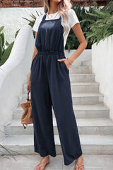 Saturday Spree Wide Leg Backless Overalls - MXSTUDIO.COM