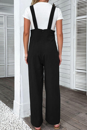 Saturday Trend Buttoned Straight Leg Overalls - MXSTUDIO.COM