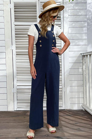 Saturday Trend Buttoned Straight Leg Overalls - MXSTUDIO.COM