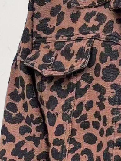 a close up of a leopard print jacket
