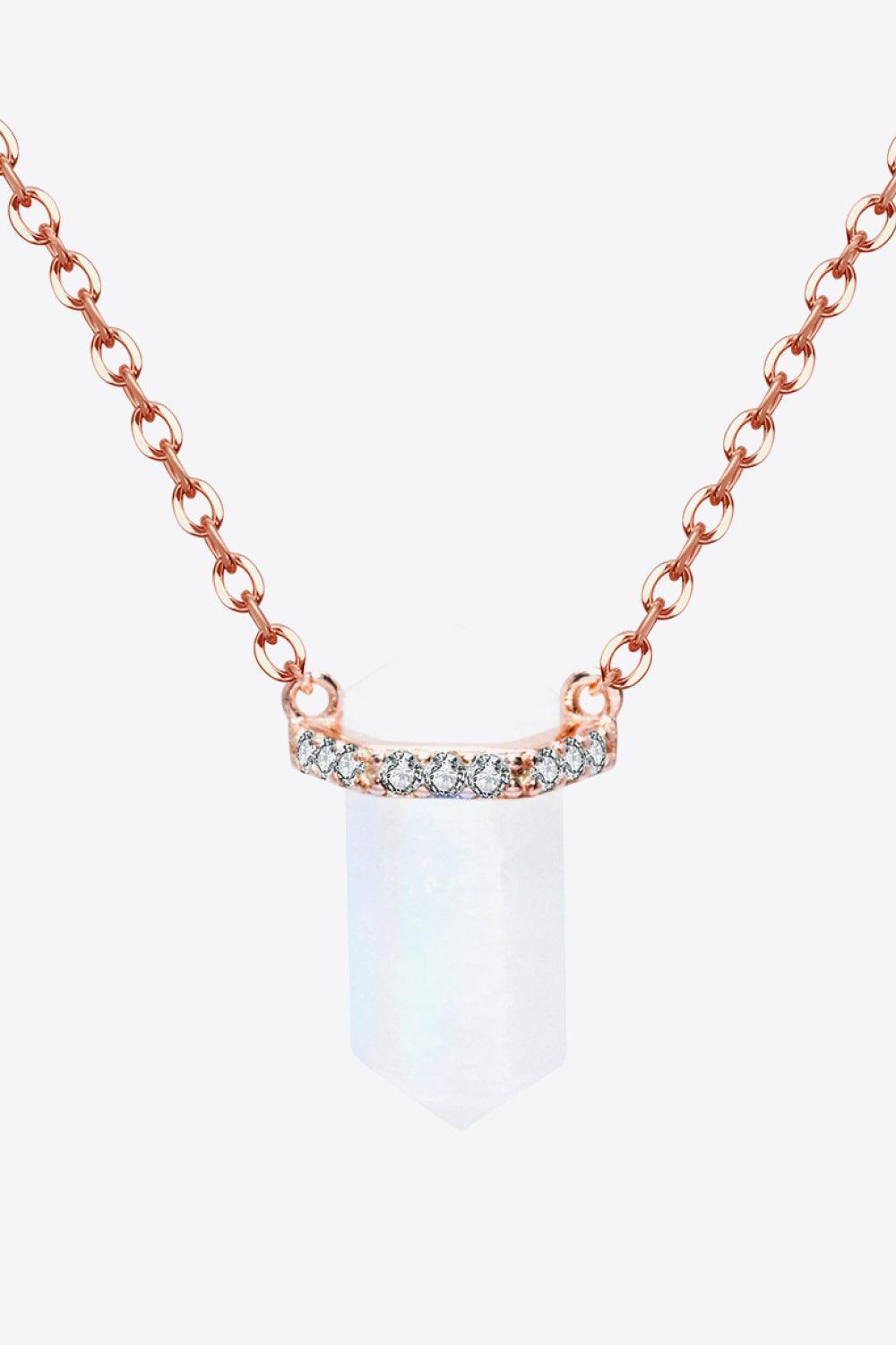 Scintillating Chain-Link Natural Moonstone Necklace - MXSTUDIO.COM