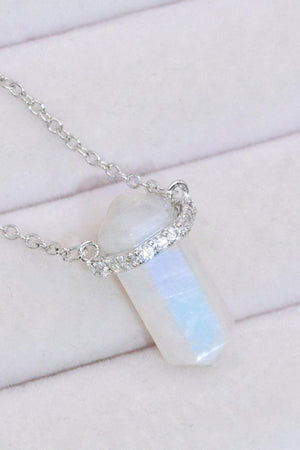 Scintillating Chain-Link Natural Moonstone Necklace - MXSTUDIO.COM