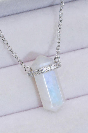 Scintillating Chain-Link Natural Moonstone Necklace - MXSTUDIO.COM