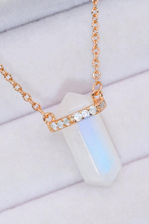 Scintillating Chain-Link Natural Moonstone Necklace - MXSTUDIO.COM