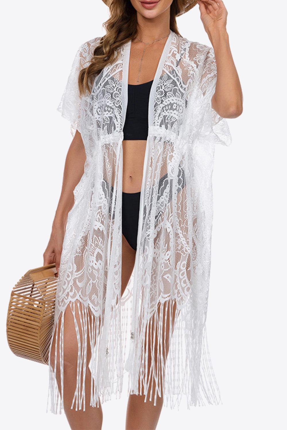 Seaside Fashion Open Front Lace Cover-Up Dress - MXSTUDIO.COM