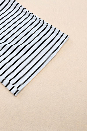 Secure Drawstring Waist Striped Wide Leg Pants - MXSTUDIO.COM