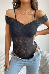 Seductive Lace Off-Shoulder Bodysuit - MXSTUDIO.COM