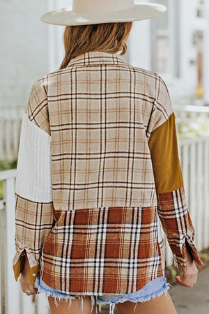 Seize The Day Plaid Shacket With Pockets - MXSTUDIO.COM