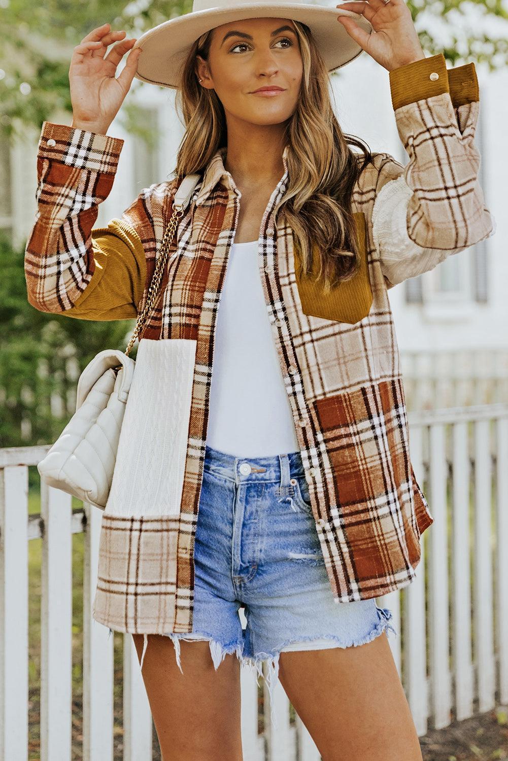 Seize The Day Plaid Shacket With Pockets - MXSTUDIO.COM