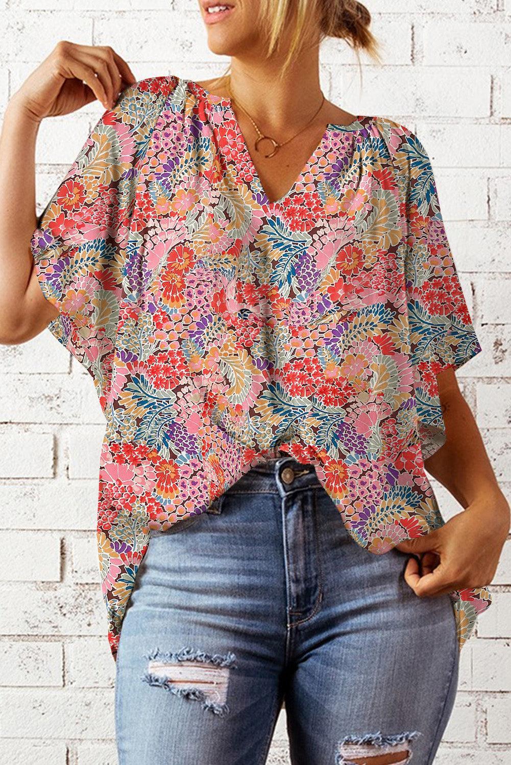 Seize The Day Short Sleeve Floral Blouse - MXSTUDIO.COM