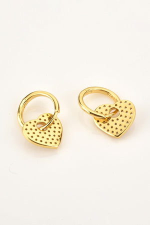 Selfless Love Zircon Huggie Drop Heart Earrings - MXSTUDIO.COM