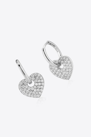 Selfless Love Zircon Huggie Drop Heart Earrings - MXSTUDIO.COM