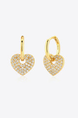 Selfless Love Zircon Huggie Drop Heart Earrings - MXSTUDIO.COM