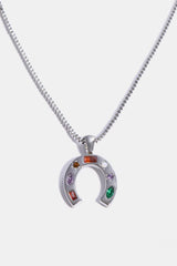 Sensational Inlaid Zircon Pendant Stainless Steel Necklace - MXSTUDIO.COM