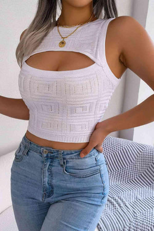 Sexy And Cute Cutout Knitted Sleeveless Top-MXSTUDIO.COM