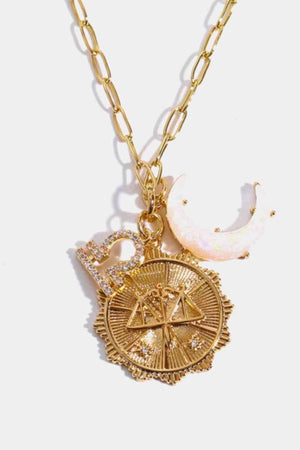 Shimmering Constellation and Moon Pendant Copper Necklace-MXSTUDIO.COM