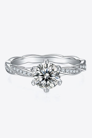 Shimmering Platinum Plated 1 Carat Moissanite Ring - MXSTUDIO.COM