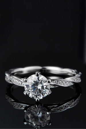 Shimmering Platinum Plated 1 Carat Moissanite Ring - MXSTUDIO.COM