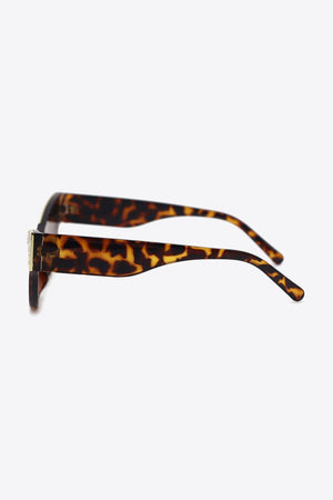 Shimmering Rhinestone Trim Cat Eye Acetate Sunglasses - MXSTUDIO.COM