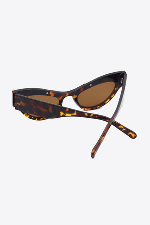 Shimmering Rhinestone Trim Cat Eye Acetate Sunglasses - MXSTUDIO.COM