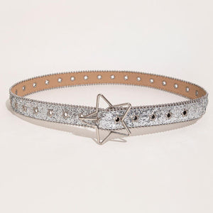 a belt with a star buckle on it