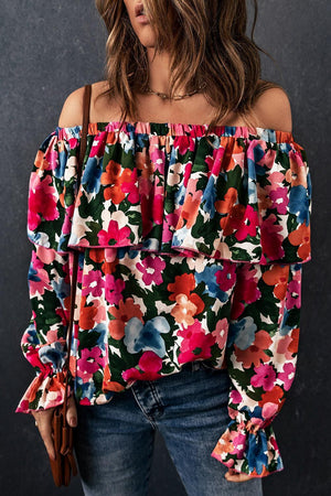 Shine From Within Floral Off Shoulder Blouse - MXSTUDIO.COM