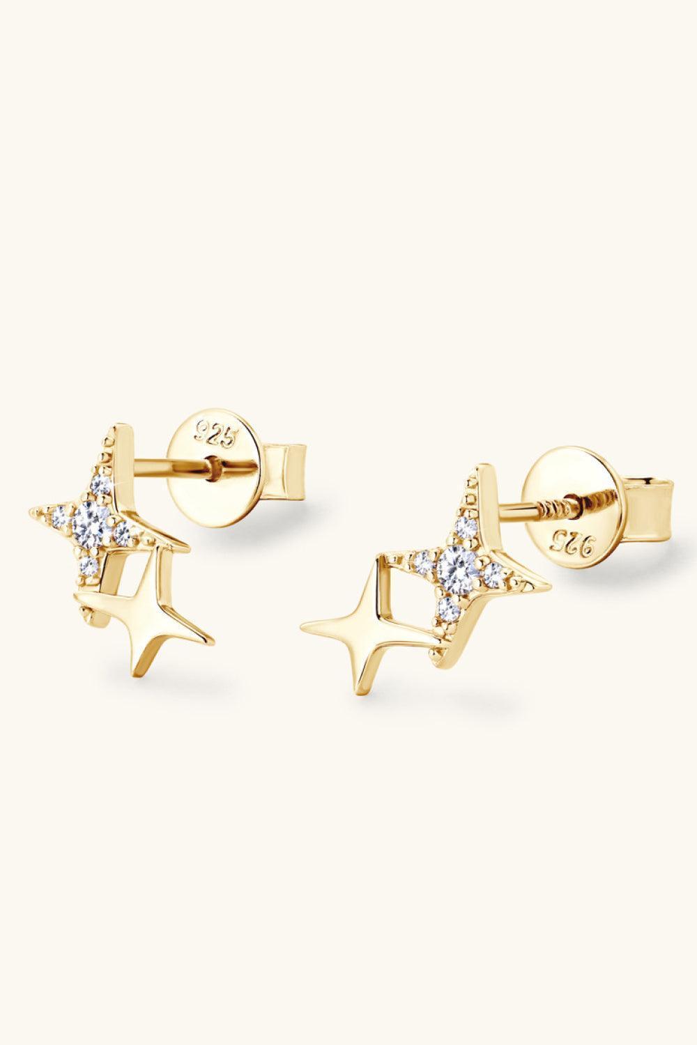 Shining Allure Star Shape Moissanite Earrings - MXSTUDIO.COM