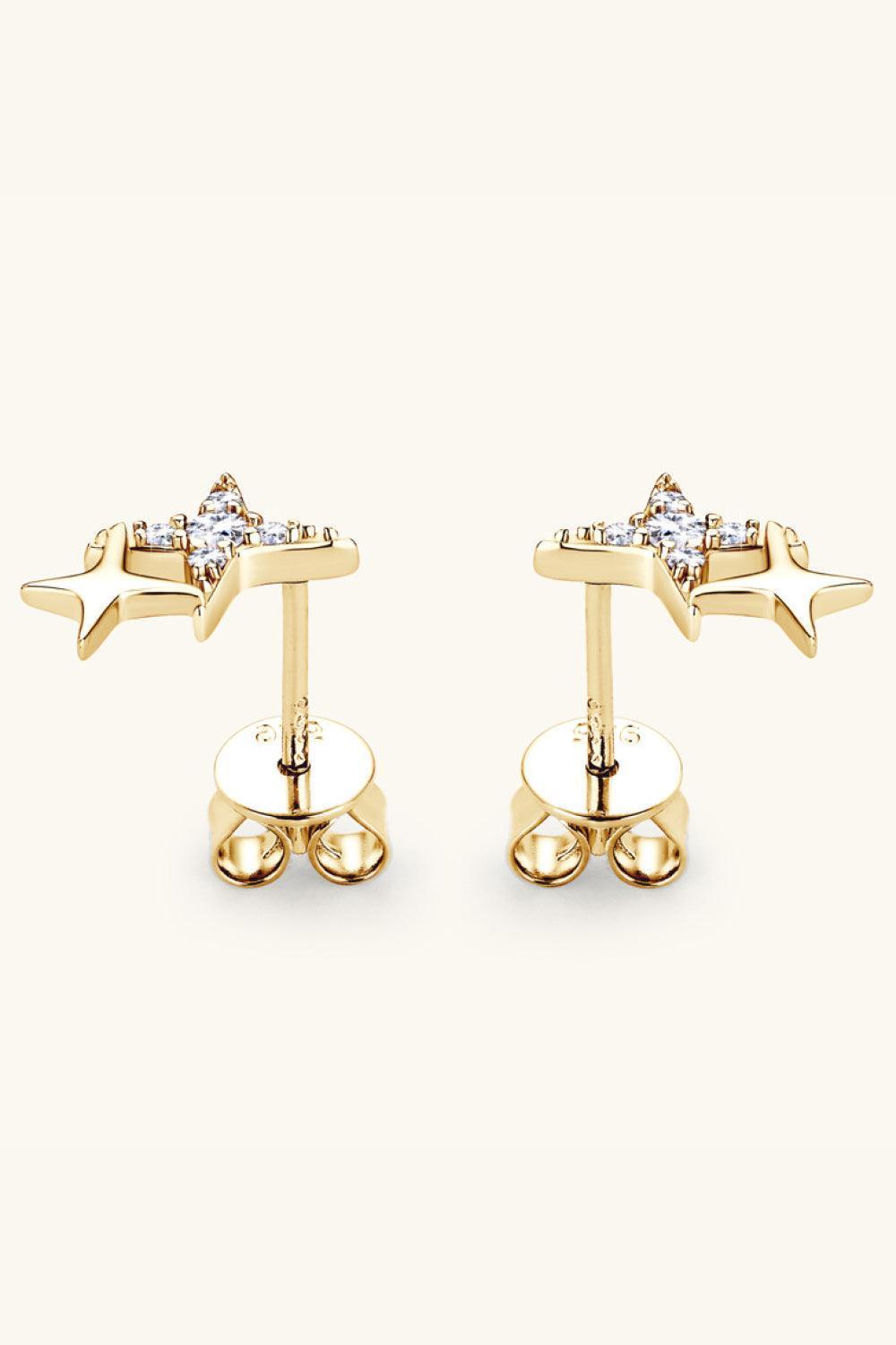 Shining Allure Star Shape Moissanite Earrings - MXSTUDIO.COM