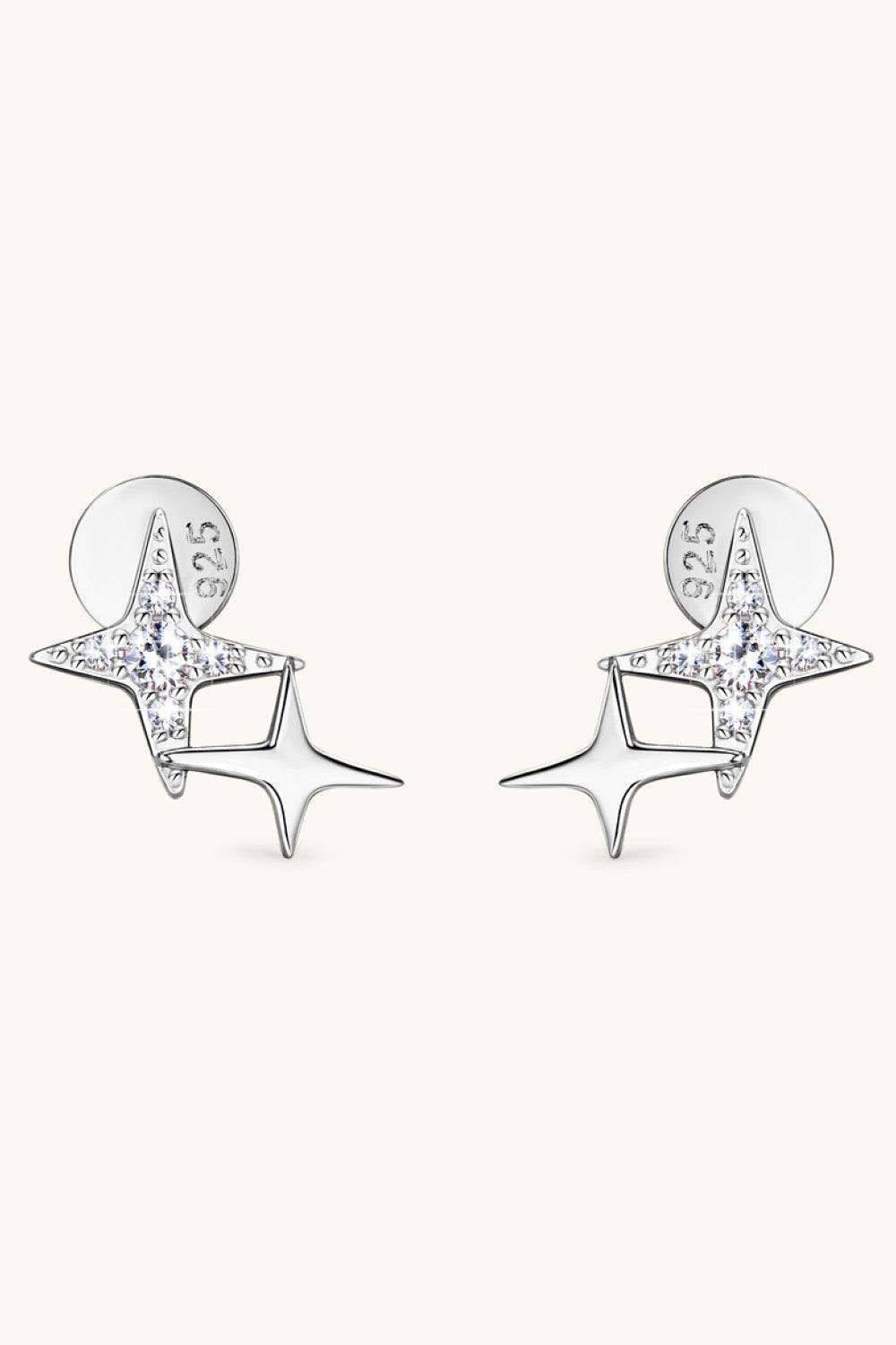 Shining Allure Star Shape Moissanite Earrings - MXSTUDIO.COM