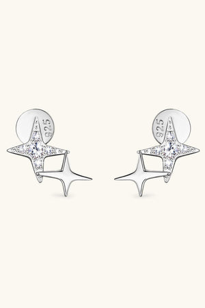 Shining Allure Star Shape Moissanite Earrings - MXSTUDIO.COM
