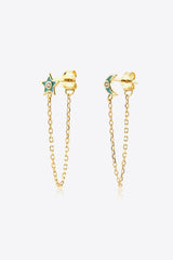 Shining Zircon Star And Moon Mismatched Earrings - MXSTUDIO.COM