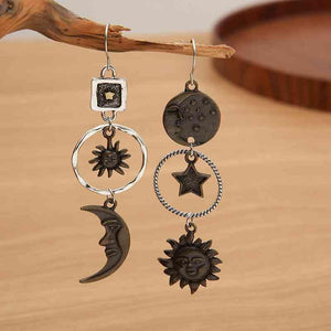 Show Unity Star, Sun And Moon Earrings-MXSTUDIO.COM