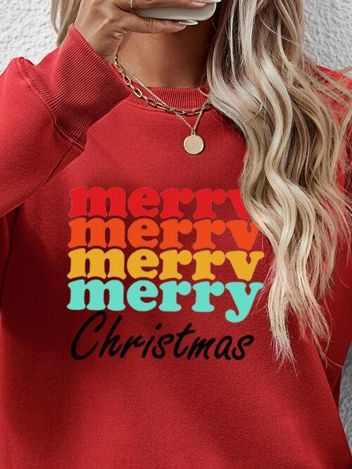 Showstopper Long Sleeve Merry Christmas Sweatshirt-MXSTUDIO.COM