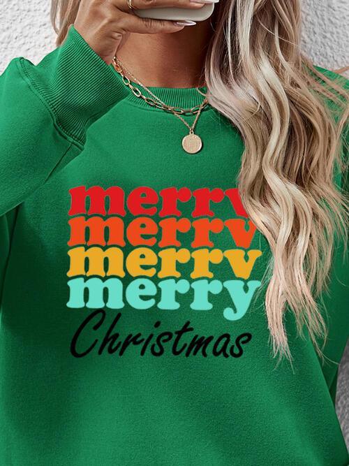 Showstopper Long Sleeve Merry Christmas Sweatshirt-MXSTUDIO.COM