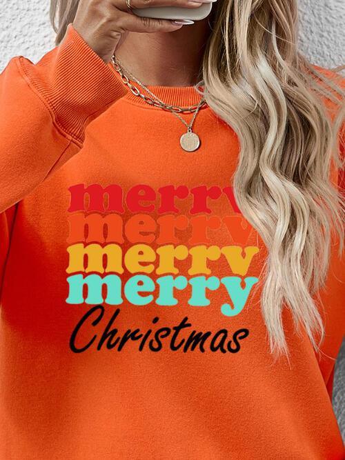 Showstopper Long Sleeve Merry Christmas Sweatshirt-MXSTUDIO.COM