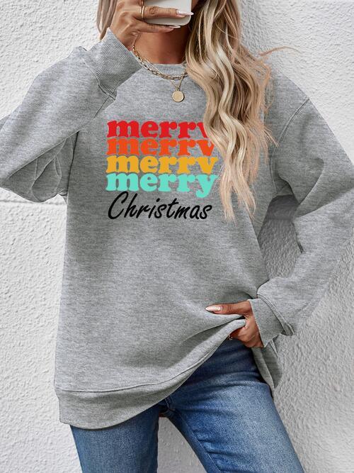 Showstopper Long Sleeve Merry Christmas Sweatshirt-MXSTUDIO.COM