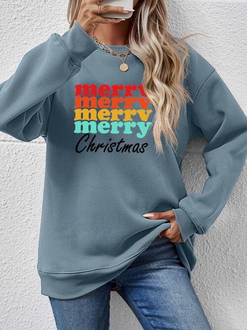 Showstopper Long Sleeve Merry Christmas Sweatshirt-MXSTUDIO.COM