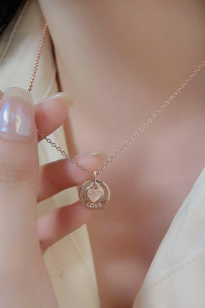 Significant Sterling Silver Love Heart Moonstone Necklace - MXSTUDIO.COM