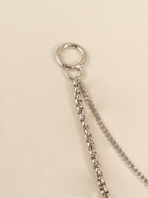 Silver Metal Double Layered Chain Belt - MXSTUDIO.COM