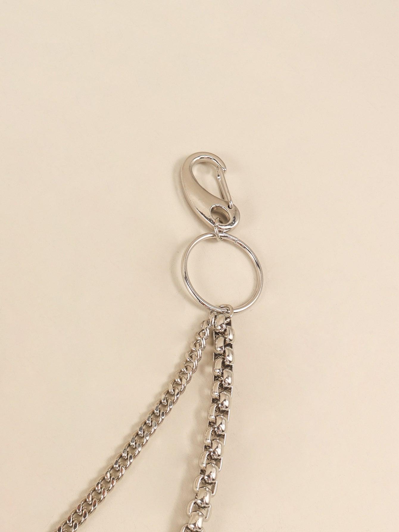 Silver Metal Double Layered Chain Belt - MXSTUDIO.COM