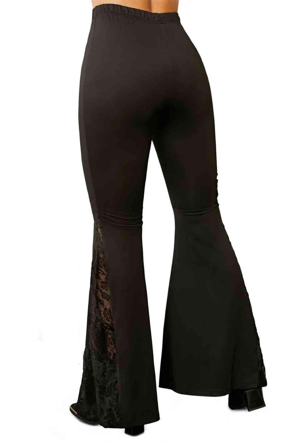 Simple Sophistication Black Lace Flare Pants - MXSTUDIO.COM