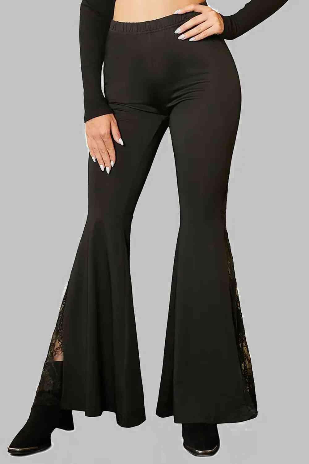 Simple Sophistication Black Lace Flare Pants - MXSTUDIO.COM