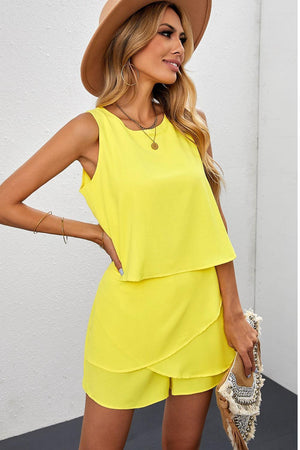 Simply Chic Sleeveless Layered Romper - MXSTUDIO.COM