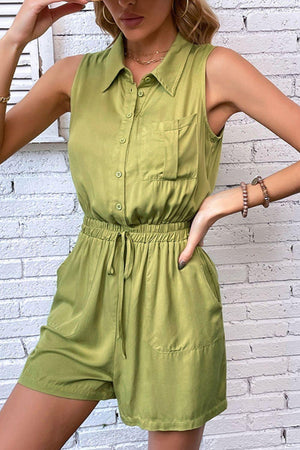 Simply Me Cap Sleeve Collared Romper - MXSTUDIO.COM