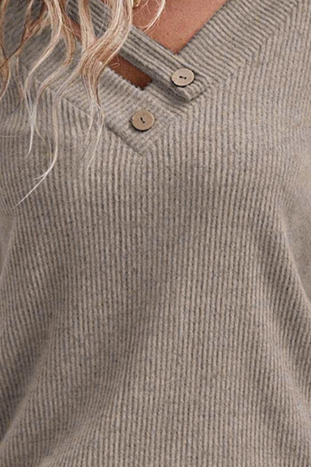 a close up of a person wearing a sweater